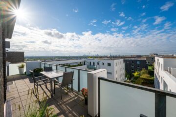 Skylineblick de luxe – 4-Zi-Penthouse mit 3 Top-Außenbereichen Riedberg Quartier Schöne Aussicht, 60438 Frankfurt, Penthousewohnung