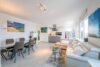 Skylineblick de luxe – 4-Zi-Penthouse mit 3 Top-Außenbereichen Riedberg Quartier Schöne Aussicht - Wohnen/Essen/Küche
